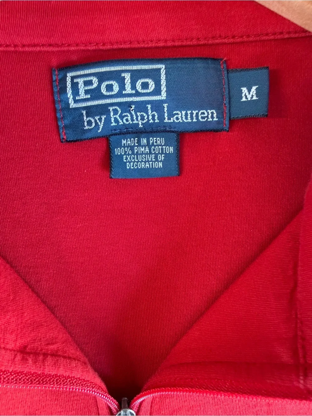 Polo by Ralph Lauren Red Half-Zip Pullover with Navy Pony